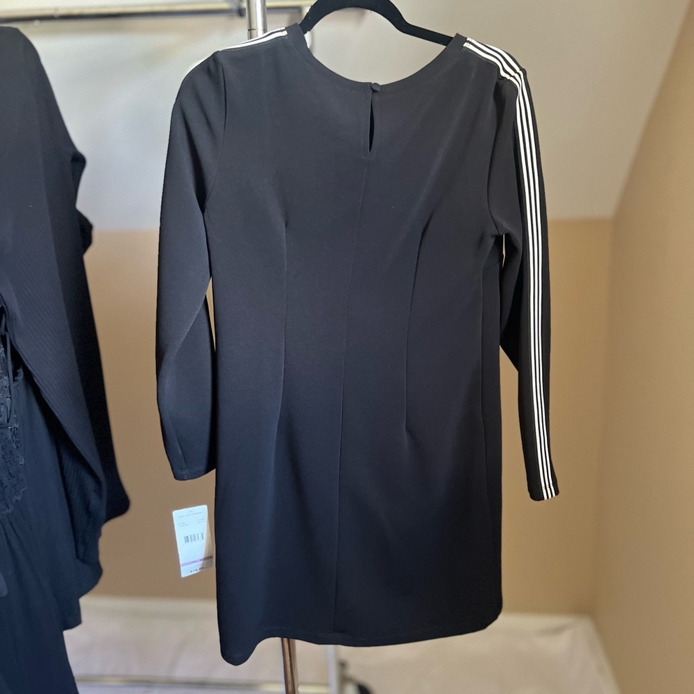 Black Dress with White Stripes